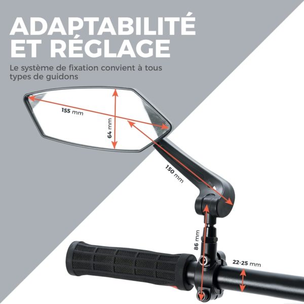 Rétroviseur universelle réglable – Image 2